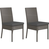 Product photograph of Outsunny Set Of Two Armless Rattan Garden Chairs - Dark Grey from Aosom UK