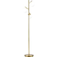 Product photograph of Homcom 3-light Tree Floor Lamps For Living Room Modern Standing Lamp For Bedroom W Globe Lampshade Steel Base Gold Tone Aosom Uk from Aosom UK