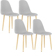 Product photograph of Homcom Modern Dining Chairs Set Of 4 Kitchen Chairs With Backrest And Steel Legs For Dining Room Living Room Grey from Aosom UK