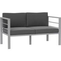 Product photograph of Outsunny Two-seater Aluminium Garden Sofa - Grey from Aosom UK