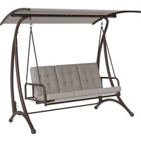 Product photograph of Outsunny 3 Seater Garden Swing Seat Bed Convertible Swing Chair Bench With Upf30 Adjustable Canopy Cushioned Seat And Weather Resistant Steel Frame Grey from Aosom UK