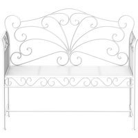 Product photograph of Outsunny Garden 2 Seater Metal Bench Park Seating Outdoor Furniture Chair W Decorative Backrest White from Aosom UK