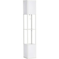 Product photograph of Homcom Floor Lamp With Shelves Modern Floor Standing Lamp With Dual Ambient Light For Living Room Bedroom White Aosom Uk from Aosom UK