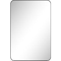 Product photograph of Homcom 90 X 60cm Curved Bathroom Mirror - Black from Aosom UK