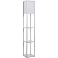 Product photograph of Homcom Floor Lamp With Shelves Floor Standing Lamp With 4-tier Storage Shelf Reading Standing Lamp For Living Room Bedroom White Aosom Uk from Aosom UK