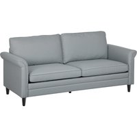 Product photograph of Homcom 3 Seater Sofa Modern Fabric Sofa Couch With Spring Cushion Rubber Wood Legs 191cm Upholstered Settee For Living Room Bedroom Home Office Guest Room Grey from Aosom UK