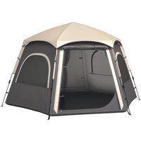 Product photograph of Outsunny Instant Camping Tent 2 3 4 Person Easy Setup Family Tent With Vestibule Rainfly 4 Mesh Windows 2 Doors Hexagonal Design Waterproof Uv Protected Dome Tent Dark Grey from Aosom UK