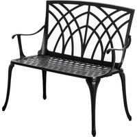 Product photograph of Outsunny 2-seater Aluminium Garden Bench Loveseat Outdoor Furniture W Decorative Backrest Ergonomic Armrest For Patio Terrace Porch from Aosom UK