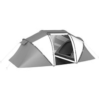 Product photograph of Outsunny 4-6 Man Uv Protection Camping Tent - Charcoal Grey And White from Aosom UK