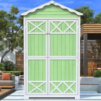 Product photograph of Weatherproof Fir Wood Tool House With Stable X-reinforcements Eco-friendly Outdoor Wooden Garden Storage Shed 93l X 45w X 179h Cm Green Aosom Uk from Aosom UK
