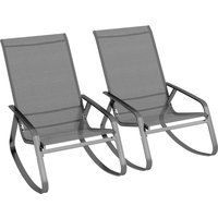 Product photograph of Outsunny Set Of Two Rocking Garden Chairs - Grey from Aosom UK
