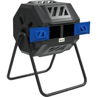 Product photograph of Outsunny 160l Tumbling Compost Bin Outdoor Dual Chamber 360 Rotating Composter Garden Compost Bin W Sliding Doors Solid Steel Frame Blue from Aosom UK