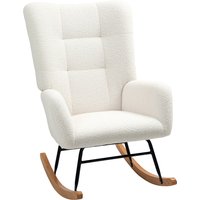 Product photograph of Homcom Teddy Fleece Rocking Chair - Cream White from Aosom UK