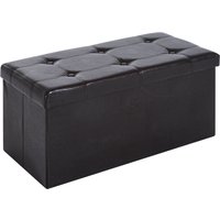 Product photograph of Homcom Folding Storage Ottoman Faux Leather Cube Bench Seat Pu Rectangular Footrest Stool Box Brown Aosom Uk from Aosom UK