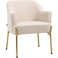 Product photograph of Homcom Fabric Accent Chair Modern Armchair With Metal Legs For Living Room Bedroom Home Office White from Aosom UK
