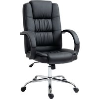 Product photograph of Vinsetto Swivel Executive Office Chair With High Back Pu Leather Padded Armrests Adjustable Height Tilt Function Black Aosom Uk from Aosom UK