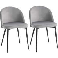 Product photograph of Homcom Velvet Dining Chairs W Soft Fabric Seat And Back Set Of 2 Contemporary Design For Office Dining Kitchen Living Room Grey Aosom Uk from Aosom UK