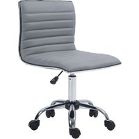 Product photograph of Vinsetto Armless Office Chair Adjustable Swivel Pu Leather Desk Chair With Chrome Base For Home Office Light Grey Aosom Uk from Aosom UK