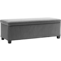 Product photograph of Homcom Storage Ottoman Bench Corduroy Footstool With Removable Lid And Legs 112cm Storage Chest Box For Living Room Bedroom Hallway Grey from Aosom UK