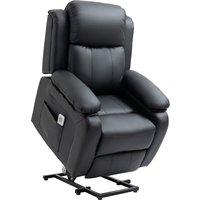 Product photograph of Homcom Electric Power Lift Recliner Chair Vibration Massage Reclining Chair With Remote Control And Side Pocket Black Aosom Uk from Aosom UK