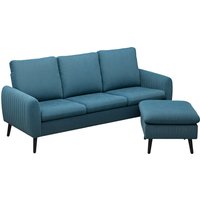 Product photograph of Homcom Corner Sofa With Reversible Chaise Lounge Corduroy Fabric 3 Seater Sofa Settee With Scatter Back Left Right Hand For Living Room Blue from Aosom UK