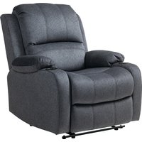 Product photograph of Homcom Microfibre Manual Reclining Armchair With Footrest - Black from Aosom UK