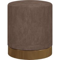 Product photograph of Homcom Corduroy Fabric Round Footstool Modern Upholstered Foot Stool For Living Room Entryway Light Brown Aosom Uk from Aosom UK