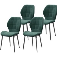 Product photograph of Homcom Set Of Four Flannel Relaxed Tub Dining Chairs - Green Aosom Uk from Aosom UK