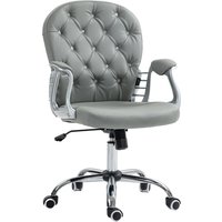 Product photograph of Vinsetto Computer Desk Chair With 360 Swivel Pu Diamante Padded Base 5 Castor Wheels Ergonomic Desk Chair For Home Work Grey Aosom Uk from Aosom UK