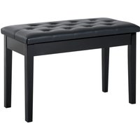 Product photograph of Homcom Elegant Piano Bench With Storage Pu Leather Upholstered Dressing Table Stool 76x36x50cm Black Aosom Uk from Aosom UK