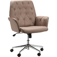 Product photograph of Vinsetto Micro Fibre Mid Back Office Chair Adjustable Seat Arm Computer Desk Chair Comfortable Brown Aosom Uk from Aosom UK