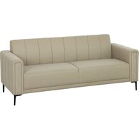 Product photograph of Homcom 3 Seater Sofa Modern Fabric Sofa Couch Channel Tufted Upholstered Sofa Settee For Living Room Guest Room Bedroom Home Office Khaki from Aosom UK