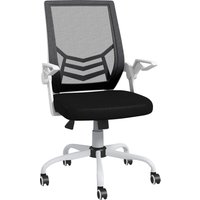 Product photograph of Vinsetto Ergonomic Desk Chair With Flip-up Armrests Swivel Wheels Adjustable Lumbar Support For Home Office Study Black Aosom Uk from Aosom UK