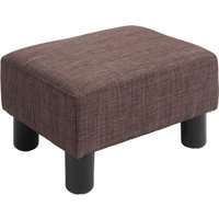 Product photograph of Homcom Compact Linen Fabric Ottoman Modern Footstool Cube With Durable Plastic Legs Living Room Brown Aosom Uk from Aosom UK