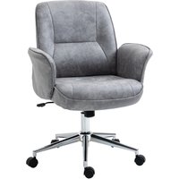 Product photograph of Vinsetto Swivel Ergonomic Office Chair Mid Back Desk Chair For Home Study Bedroom Light Grey from Aosom UK