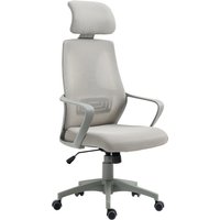 Product photograph of Vinsetto Ergonomic Desk Chair With Adjustable Height Wheeled Base Mesh Office Chair For Home Workstations Grey Aosom Uk from Aosom UK