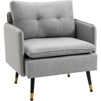 Product photograph of Modern Accent Chair Homcom Upholstered Button Tufted Occasional Chair For Living Room And Bedroom Grey Aosom Uk from Aosom UK