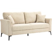 Product photograph of Homcom Modern 3 Seater Sofa Upholstered Sofa Settee With Cushions And Pillows For Living Room Guest Room Bedroom Office Beige Aosom Uk from Aosom UK