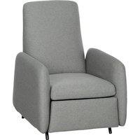Product photograph of Homcom Push Back Recliner Armchair Fabric High Back Reclining Chair With Adjustable Leg And Pocket Spring Seat For Living Room Home Office Grey from Aosom UK