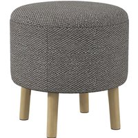 Product photograph of Homcom Linen Fabric Ottoman Stool Round With Storage Padded Seat Wooden Legs Hidden Space Light Grey Aosom Uk from Aosom UK
