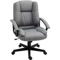 Product photograph of Homcom Ergonomic Desk Chair Breathable Linen Office Chair With Adjustable Height Swivel Rolling Wheels For Home Study Grey Aosom Uk from Aosom UK