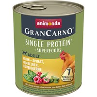 Animonda GranCarno Superfoods Adult 6 x 800 g - Pollo con espinacas, frambuesa, pipas de calabaza
Animonda GranCarno Superfoods Adult 6 x 800 g - Pollo con espinacas, frambuesa, pipas de calabaza