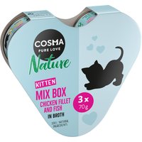 Cosma Nature Kitten Box 3 x 70 g - 3 variedades: pollo, pollo y atún, atún y aloe vera
Cosma Nature Kitten Box 3 x 70 g - 3 variedades: pollo, pollo y atún, atún y aloe vera