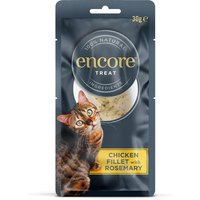 Encore Cat Treat Filete de pollo con romero - Pack % - 3 x 30 g 
Encore Cat Treat Filete de pollo con romero - Pack % - 3 x 30 g