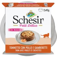 Schesir Mousse Petit Delice 12 x 40 g - Atún, pollo y gambas
Schesir Mousse Petit Delice 12 x 40 g - Atún, pollo y gambas