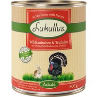 Lukullus con conejo de monte y pavo - 6 x 800 g
Lukullus con conejo de monte y pavo - 6 x 800 g