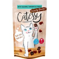 Snacks crujientes Catessy para gatos Triple sabor - 5 x 65 g - Pack Ahorro - con salmón, gambas y trucha
Snacks crujientes Catessy para gatos Triple sabor - 5 x 65 g - Pack Ahorro - con salmón, gambas y trucha
