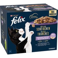 Felix Deliciously Sliced 24 x 80 g - Pack Ahorro - Pack mixto (vacuno, pollo, salmón y atún) 
Felix Deliciously Sliced 24 x 80 g - Pack Ahorro - Pack mixto (vacuno, pollo, salmón y atún)