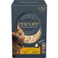 Encore Cat en caldo en bolsitas 20 x 50 g - Pack ahorro - Selección de pollo (3 variedades) 
Encore Cat en caldo en bolsitas 20 x 50 g - Pack ahorro - Selección de pollo (3 variedades)