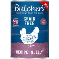 Butcher's Original Grain Free para perros 24 x 400 g - Pollo en gelatina
Butcher's Original Grain Free para perros 24 x 400 g - Pollo en gelatina